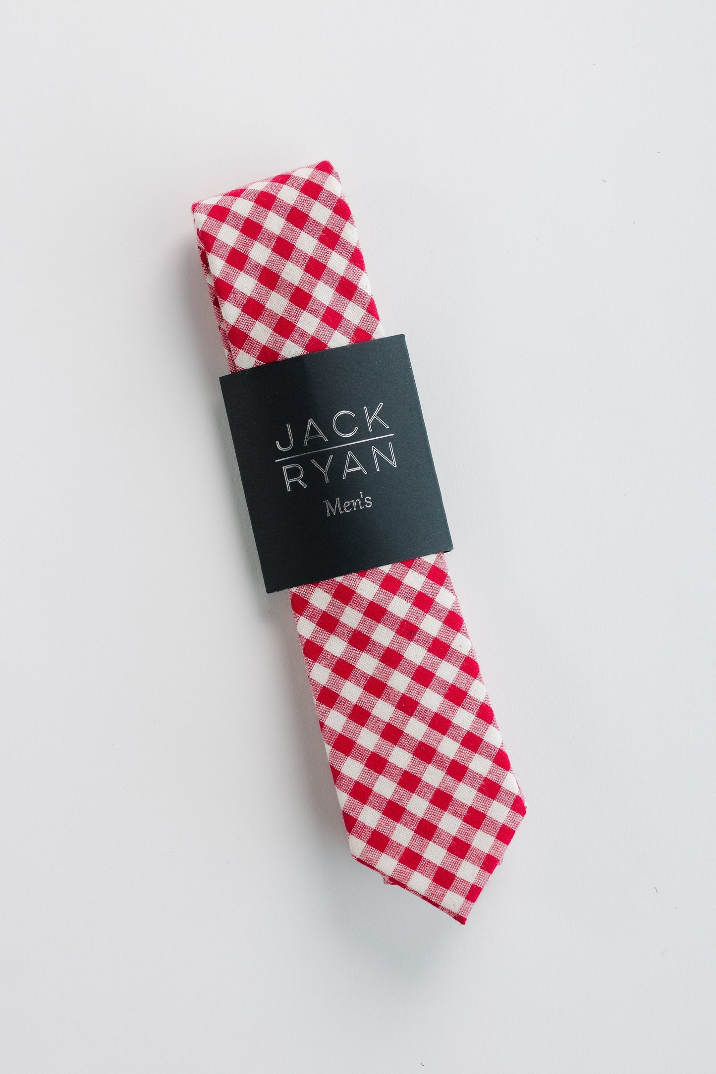 Jack Ryan Summer Ties MEN'S TIE JACK RYAN Red Gingham Men's - 58" x 2.5"