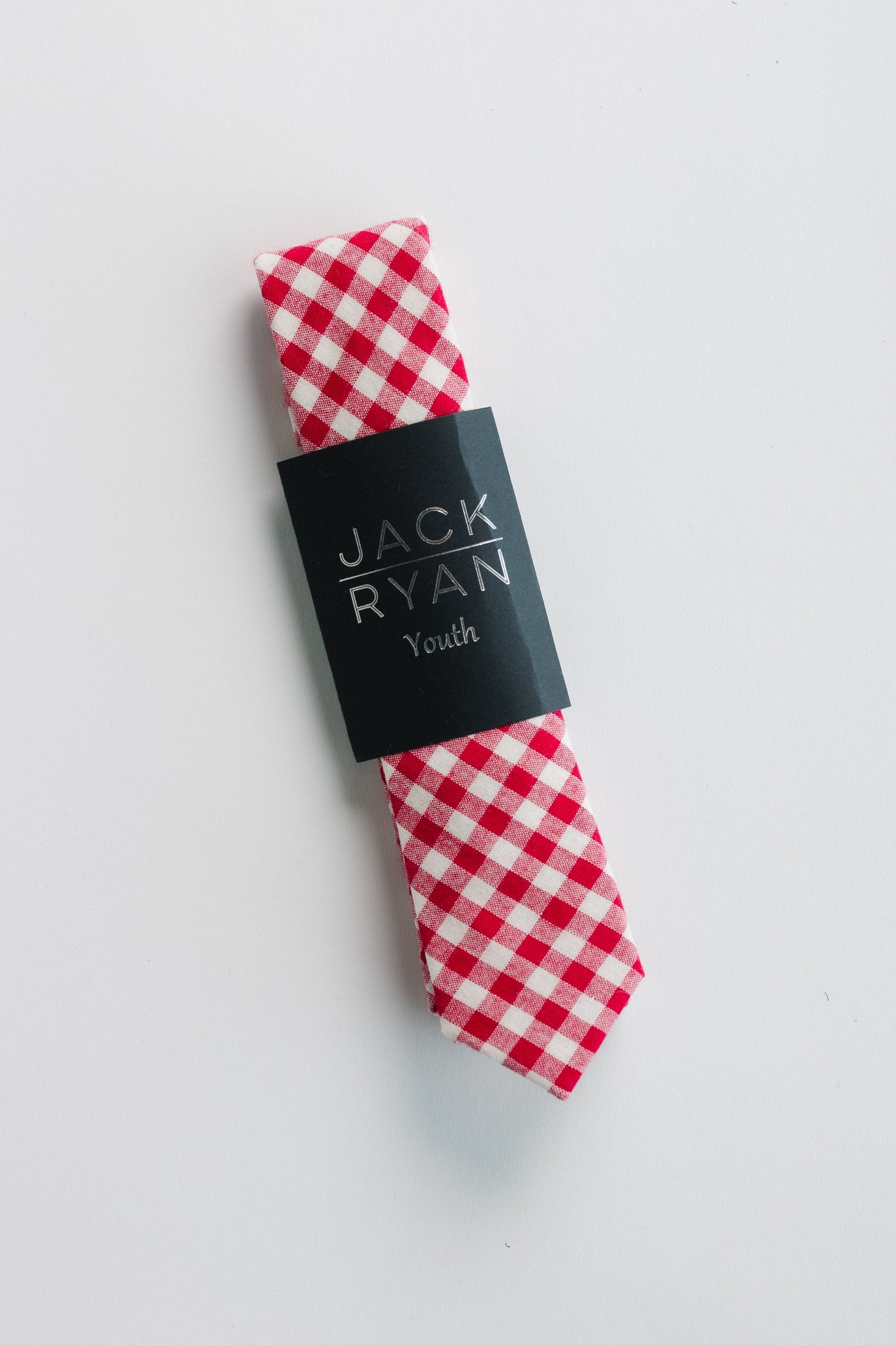 Jack Ryan Summer Ties MEN'S TIE JACK RYAN Red Gingham Youth - 48" x 2"