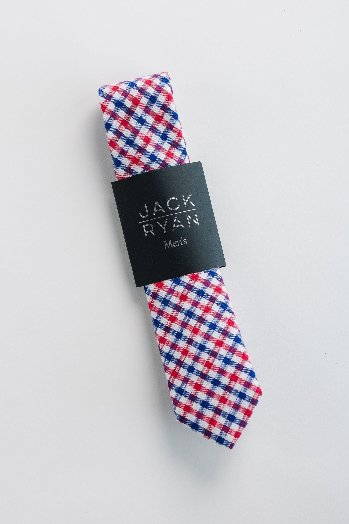 Jack Ryan Summer Ties MEN'S TIE JACK RYAN Red/Blue Gingham Men's - 58" x 2.5"