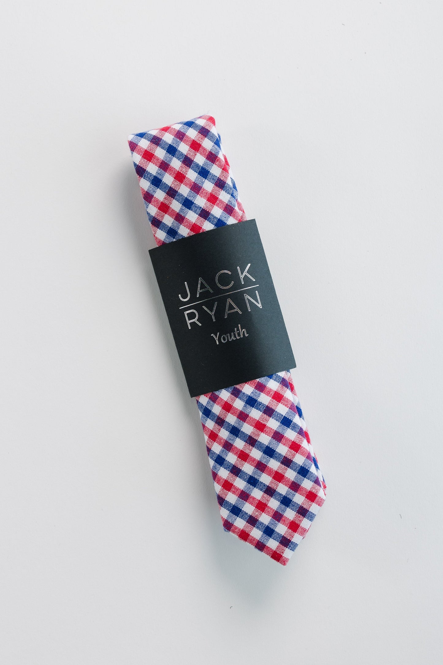 Jack Ryan Summer Ties MEN'S TIE JACK RYAN Red/Blue Gingham Youth - 48" x 2"