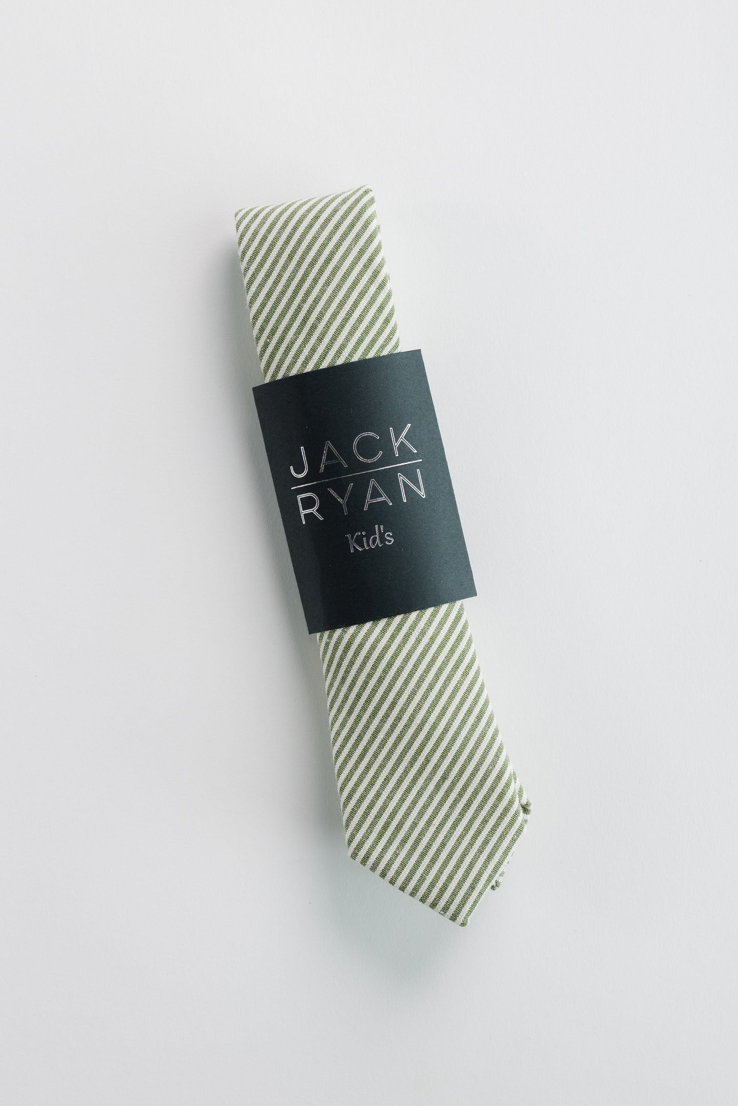 Jack Ryan Summer Ties MEN'S TIE JACK RYAN Green Skinny Stripe Youth - 48" x 2"