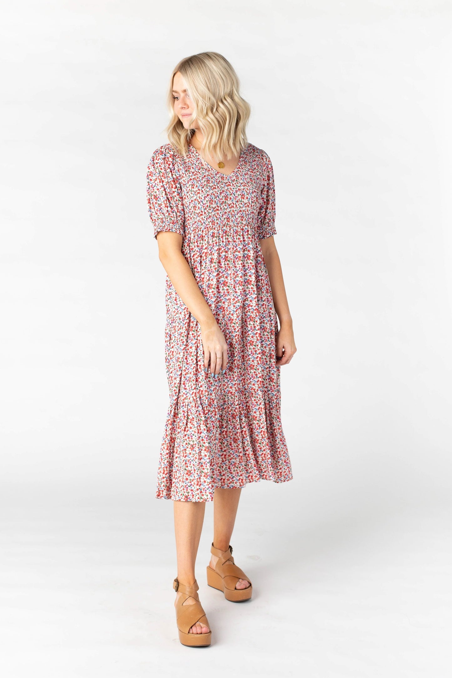 Brass & Roe Alison Smocked Dress WOMEN'S DRESS brass & roe