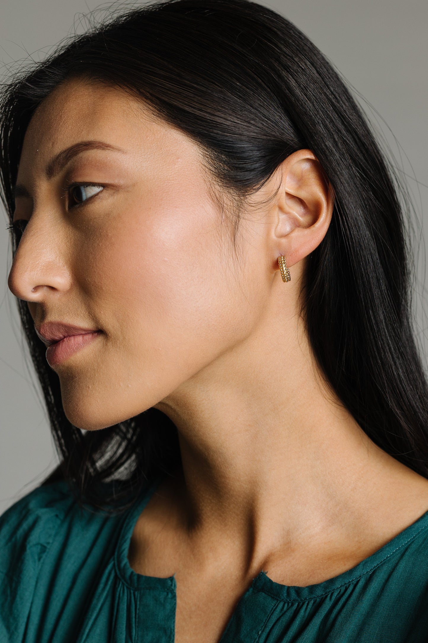 Beaded Gold Hoop Earring WOMEN'S EARINGS Cove