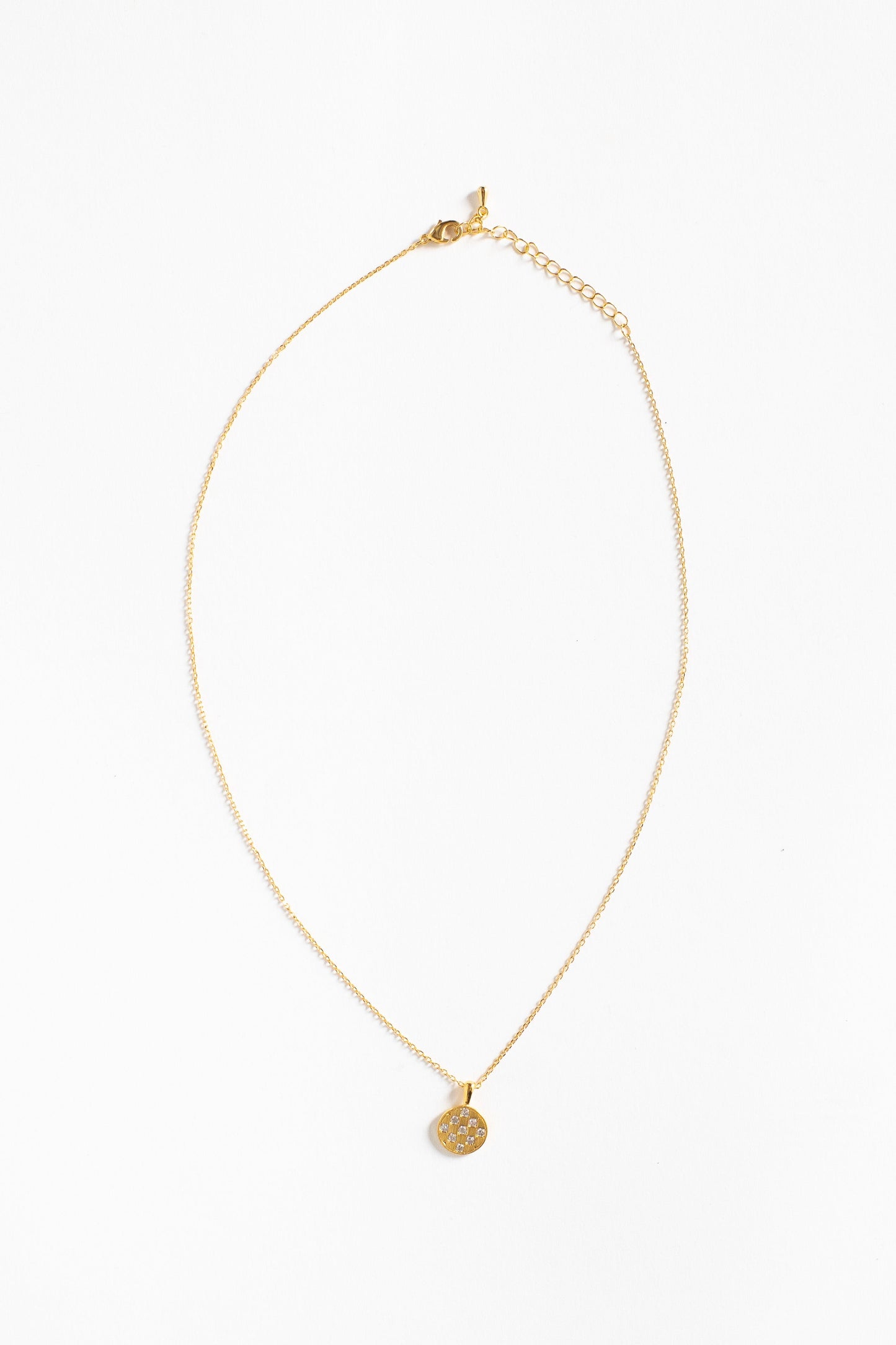 Rhinestone Checker Circle WOMEN'S NECKLACE Cove