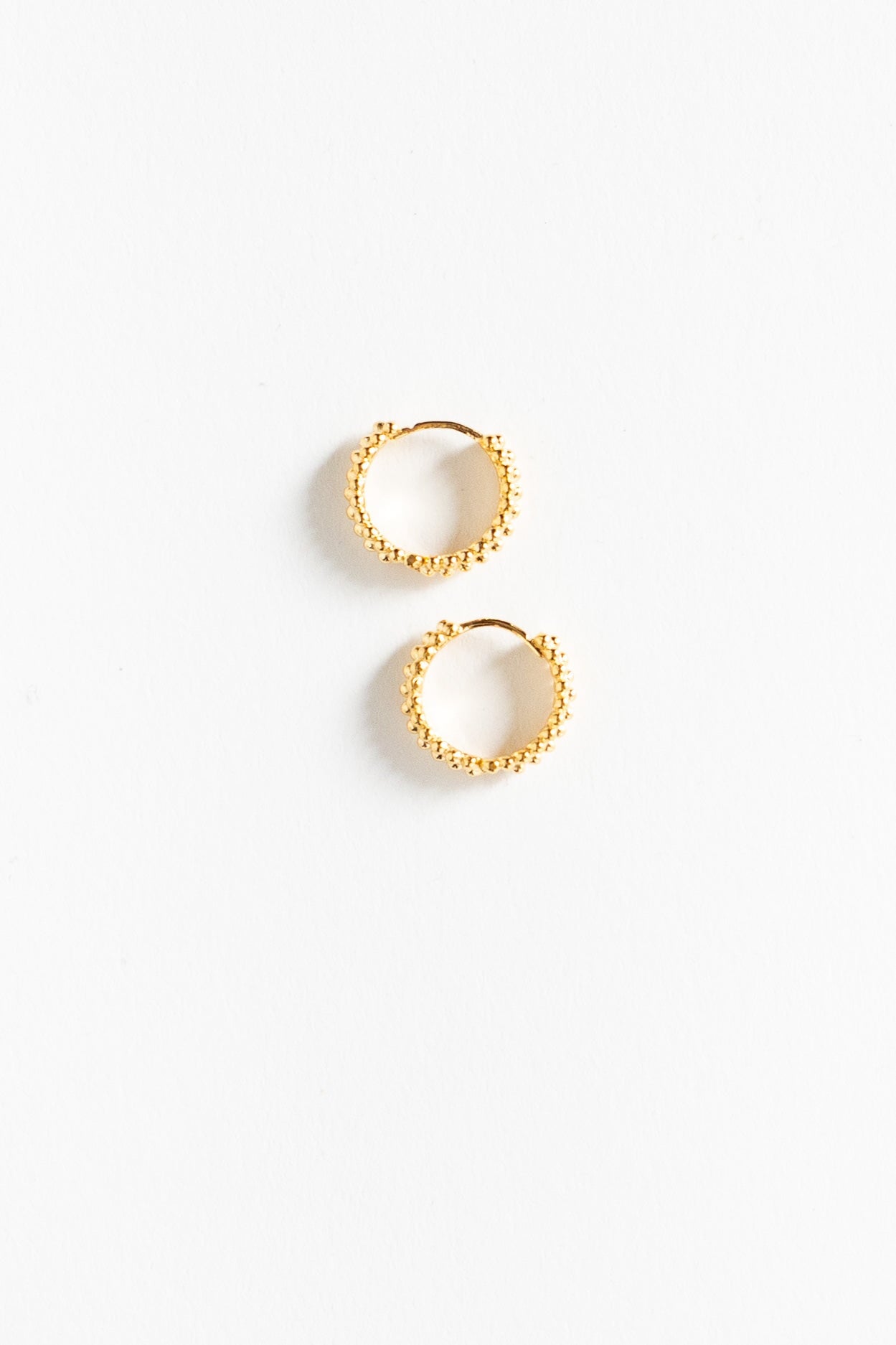 Beaded Gold Hoop Earring WOMEN'S EARINGS Cove Gold Plated OS
