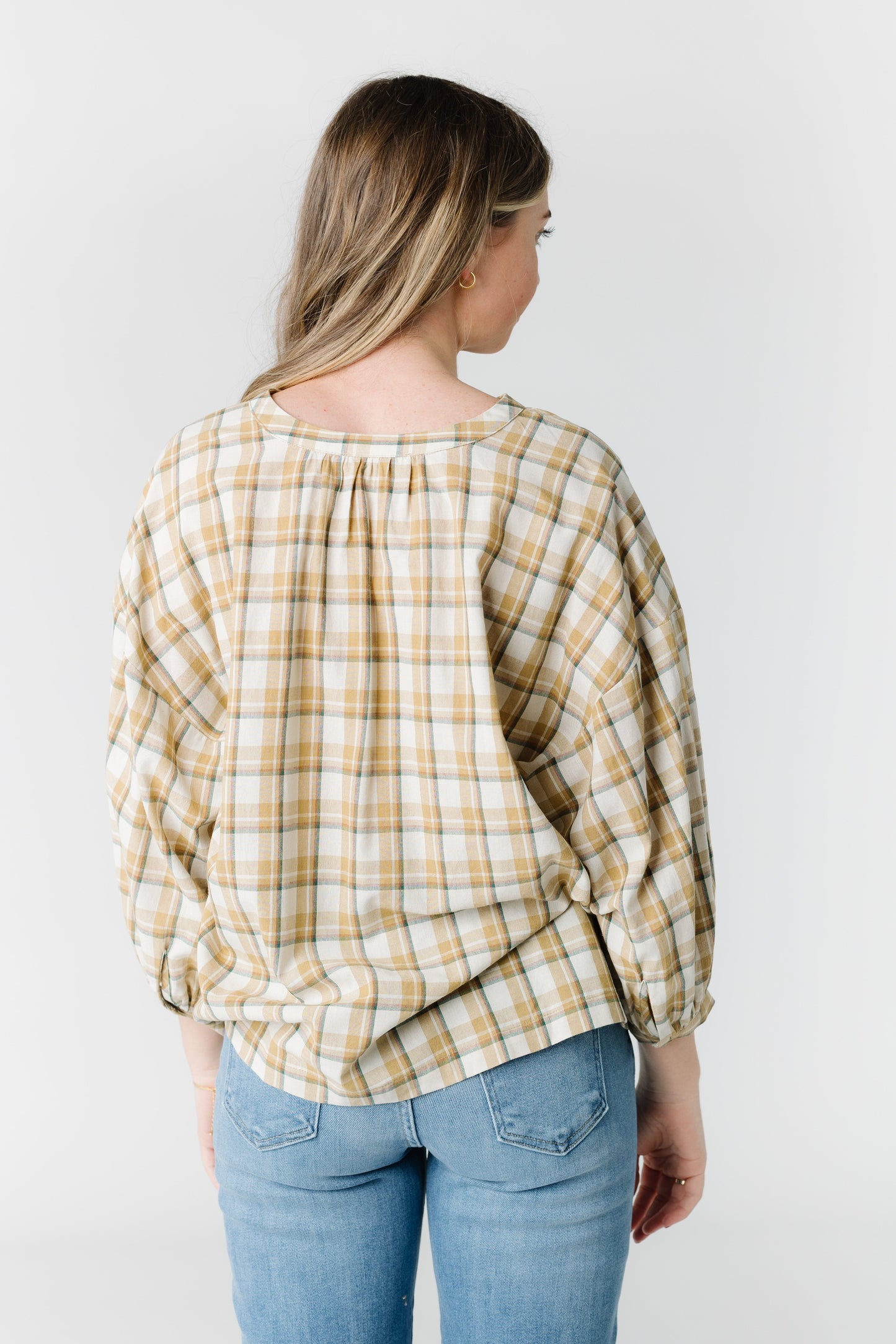 Cathleen Plaid Top - Dune WOMEN'S TOP Grade & Gather