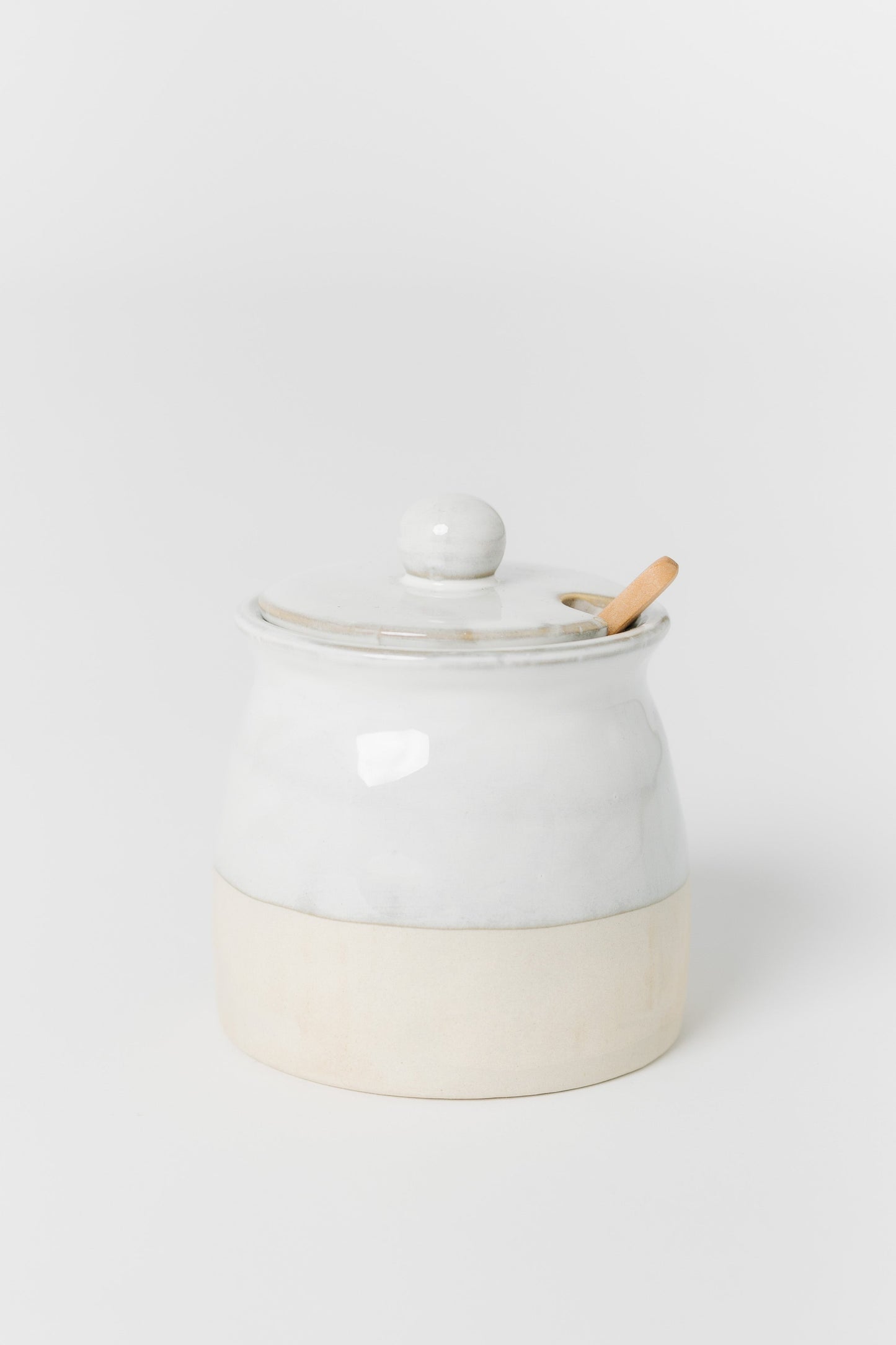 Stoneware Sugar Pot & Spoon HOME ACCESSORIES Creative Co-Op