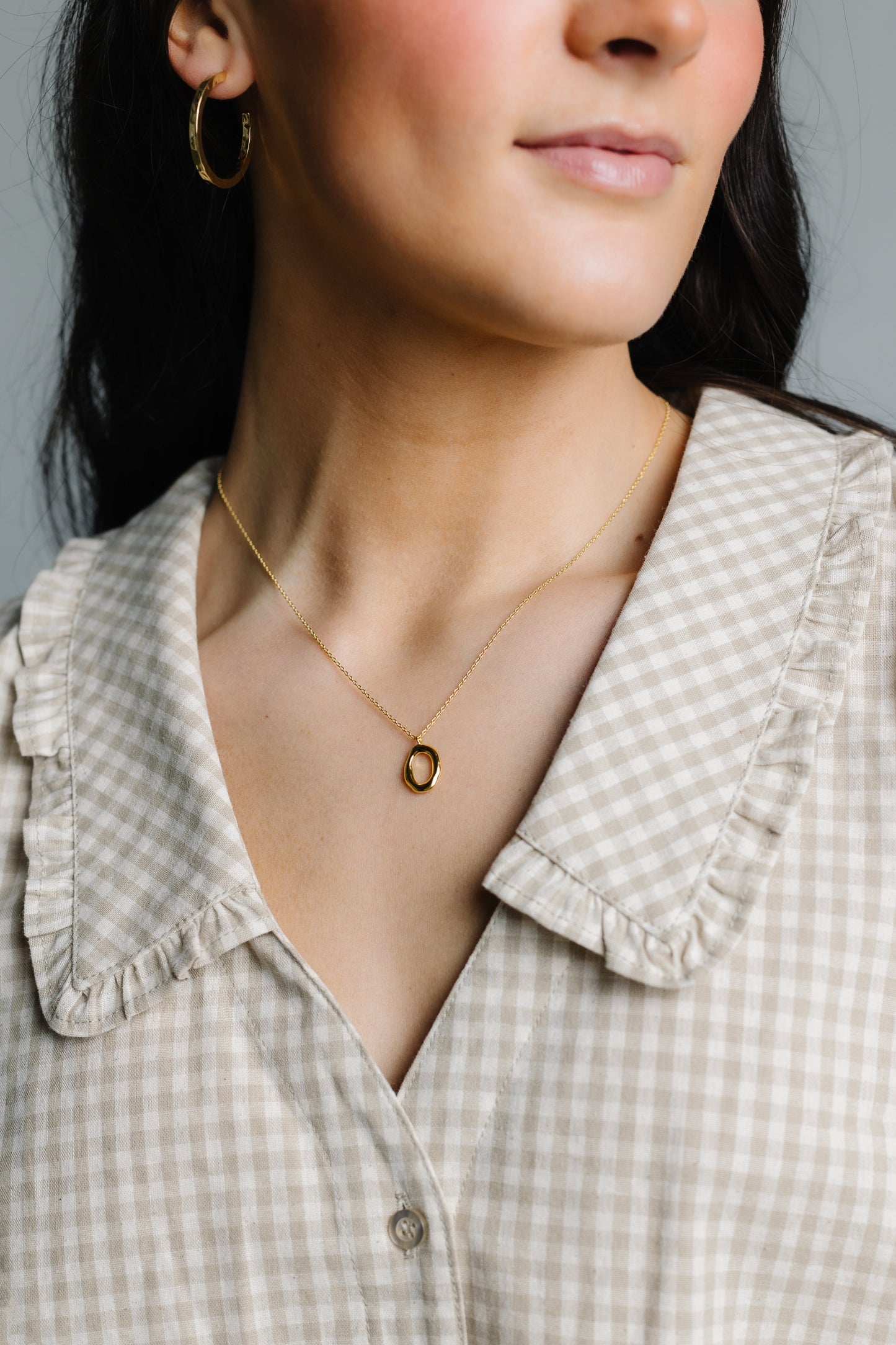 Hammered Oval Necklace WOMEN'S NECKLACE Cove