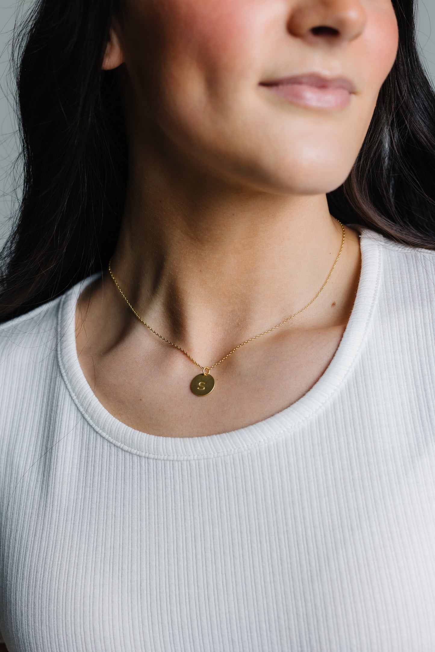 Large Letter Disk Pendant WOMEN'S JEWELRY Cove