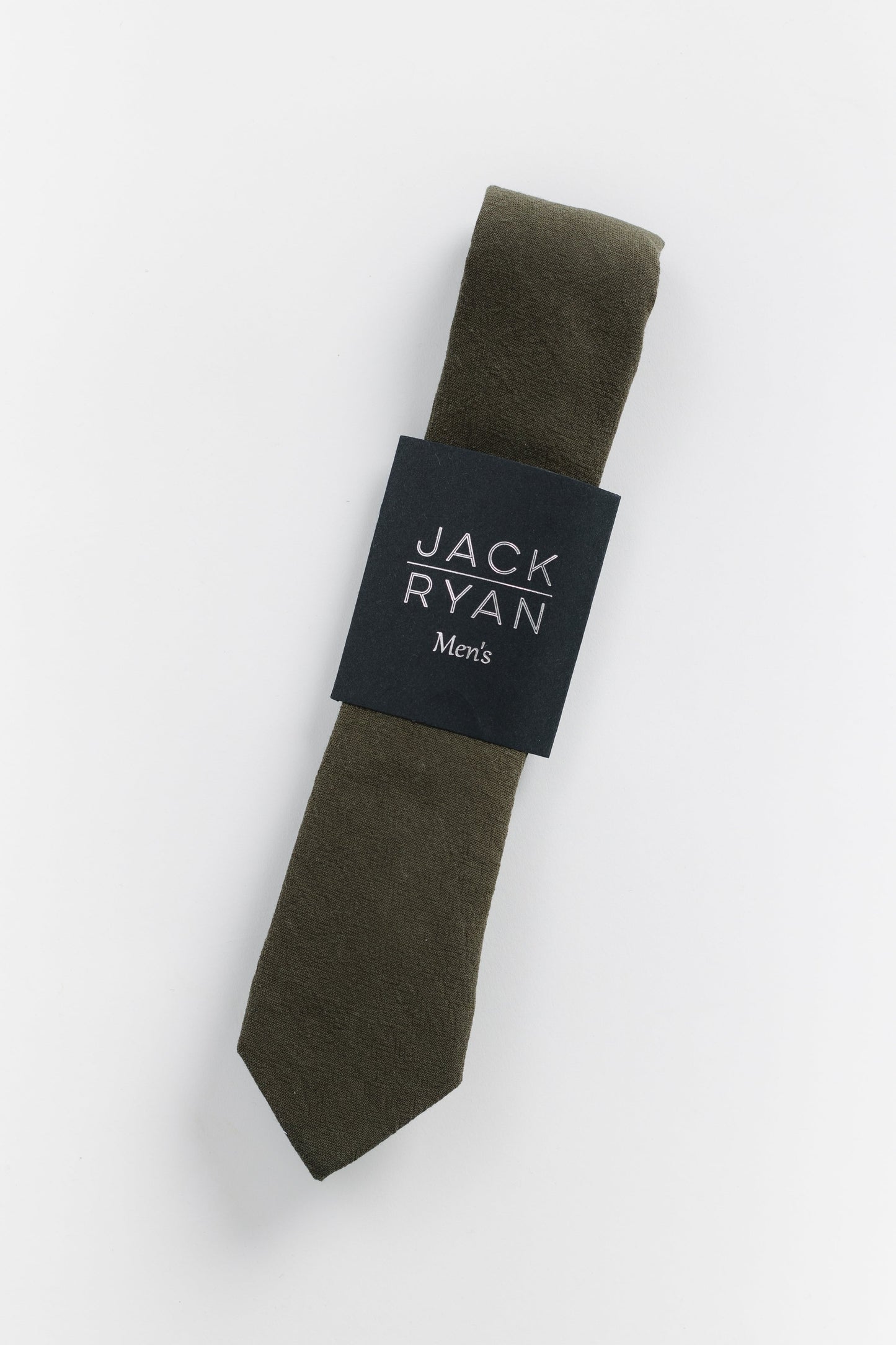Jack Ryan Solid Collection MEN'S TIE JACK RYAN Dk Olive 58"L x 2.25"W