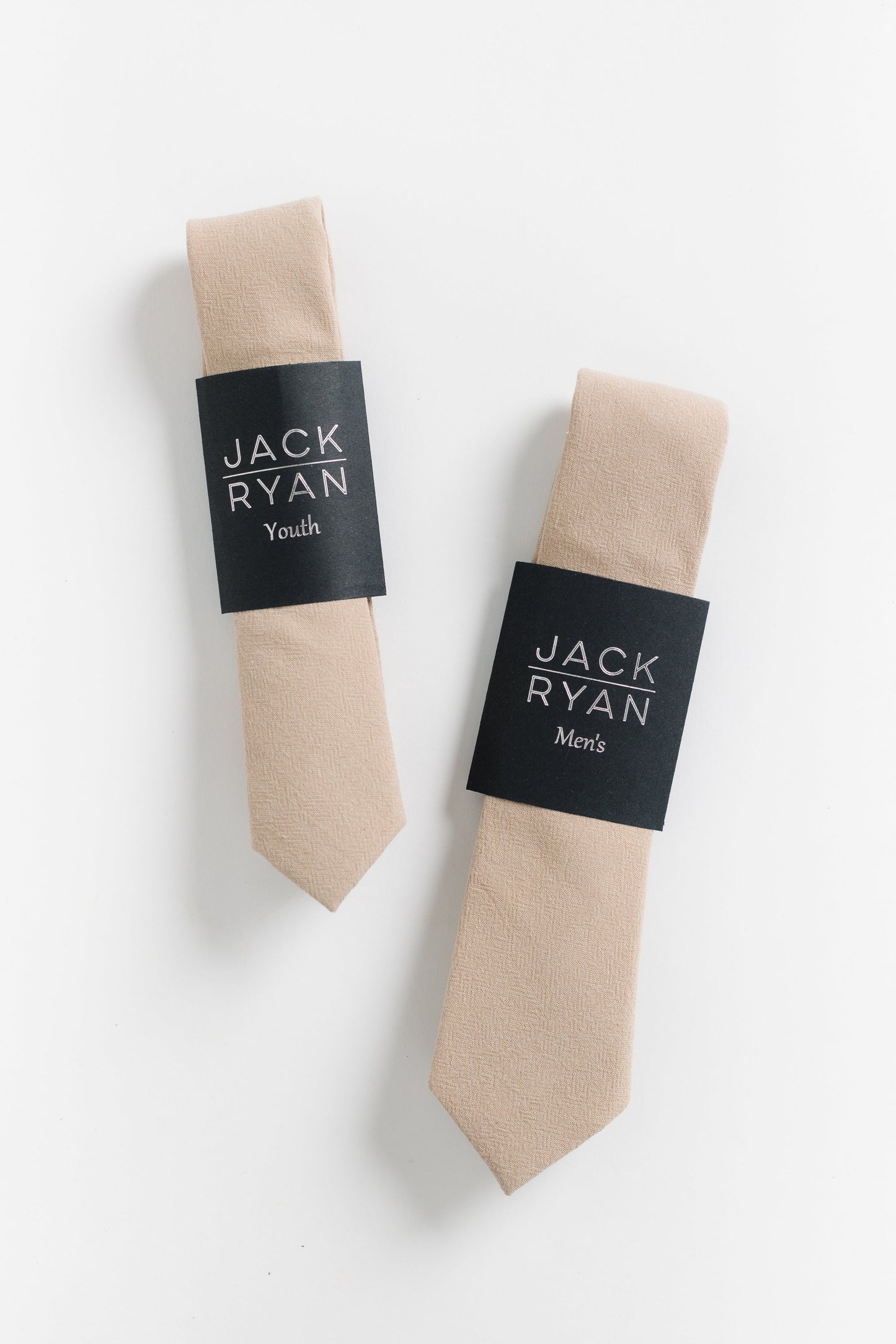 Jack Ryan Solid Collection MEN'S TIE JACK RYAN Taupe Youth 48"L x 2"W