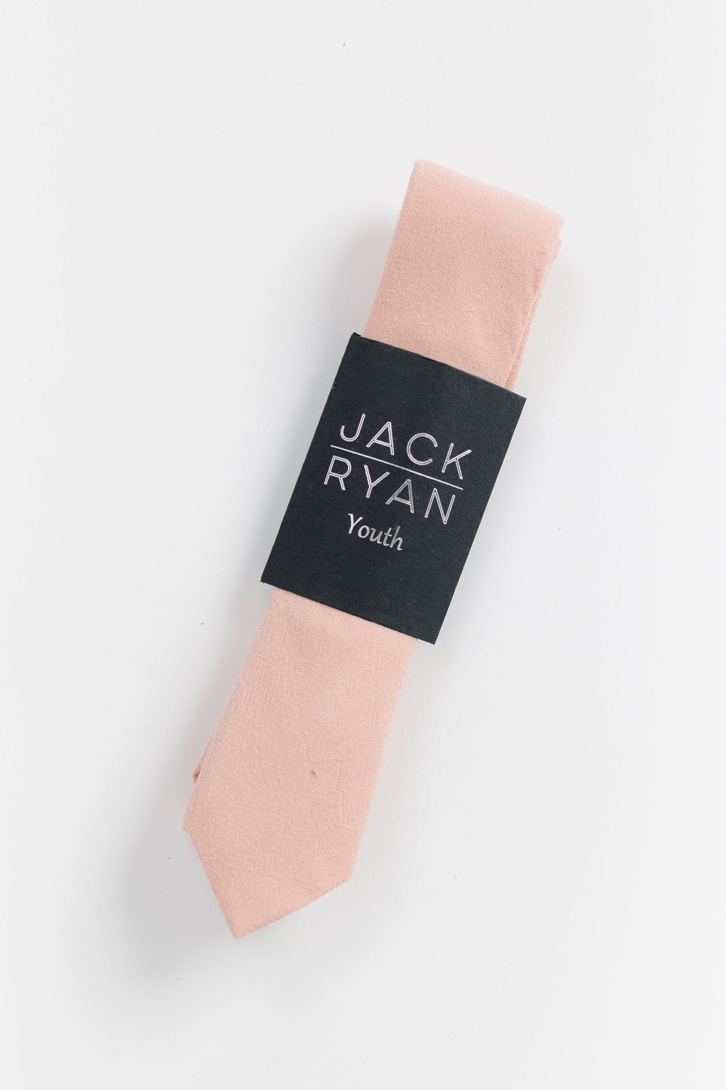 Jack Ryan Solid Collection MEN'S TIE JACK RYAN Peach Youth 48"L x 2"W