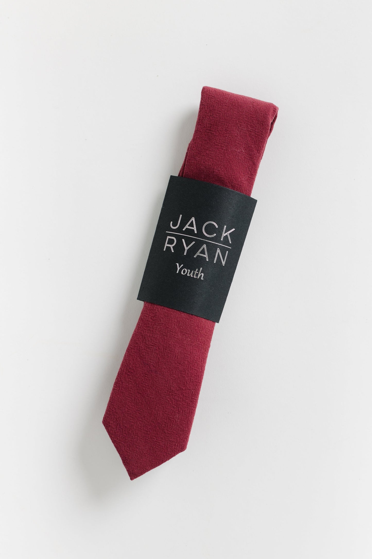 Jack Ryan Solid Collection MEN'S TIE JACK RYAN Wine Youth 48"L x 2"W