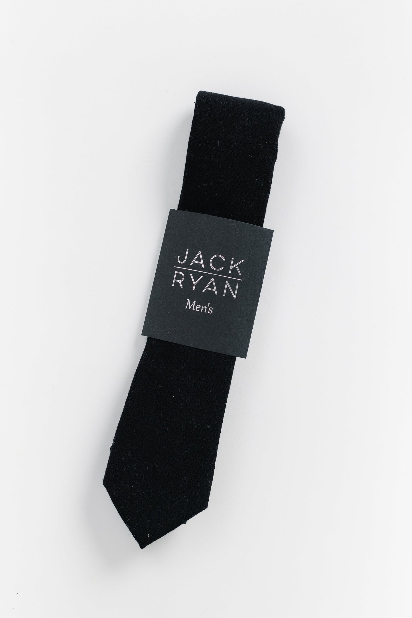 Jack Ryan Solid Collection MEN'S TIE JACK RYAN Black 58"L x 2.25"W