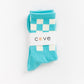 Checker Retro Socks WOMEN'S SOCKS Cove Accessories Teal/White OS 