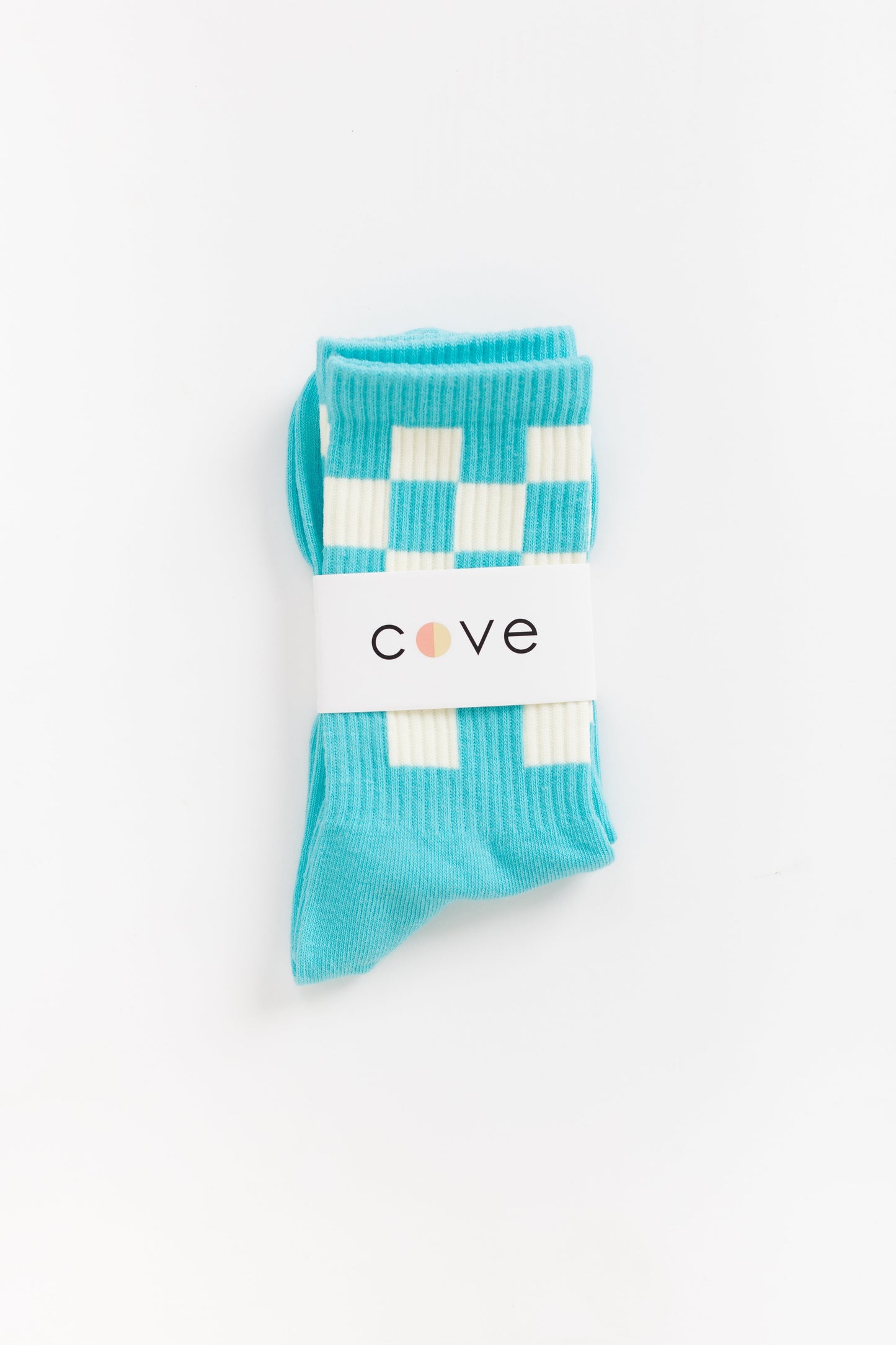 Checker Retro Socks WOMEN'S SOCKS Cove Accessories Teal/White OS 