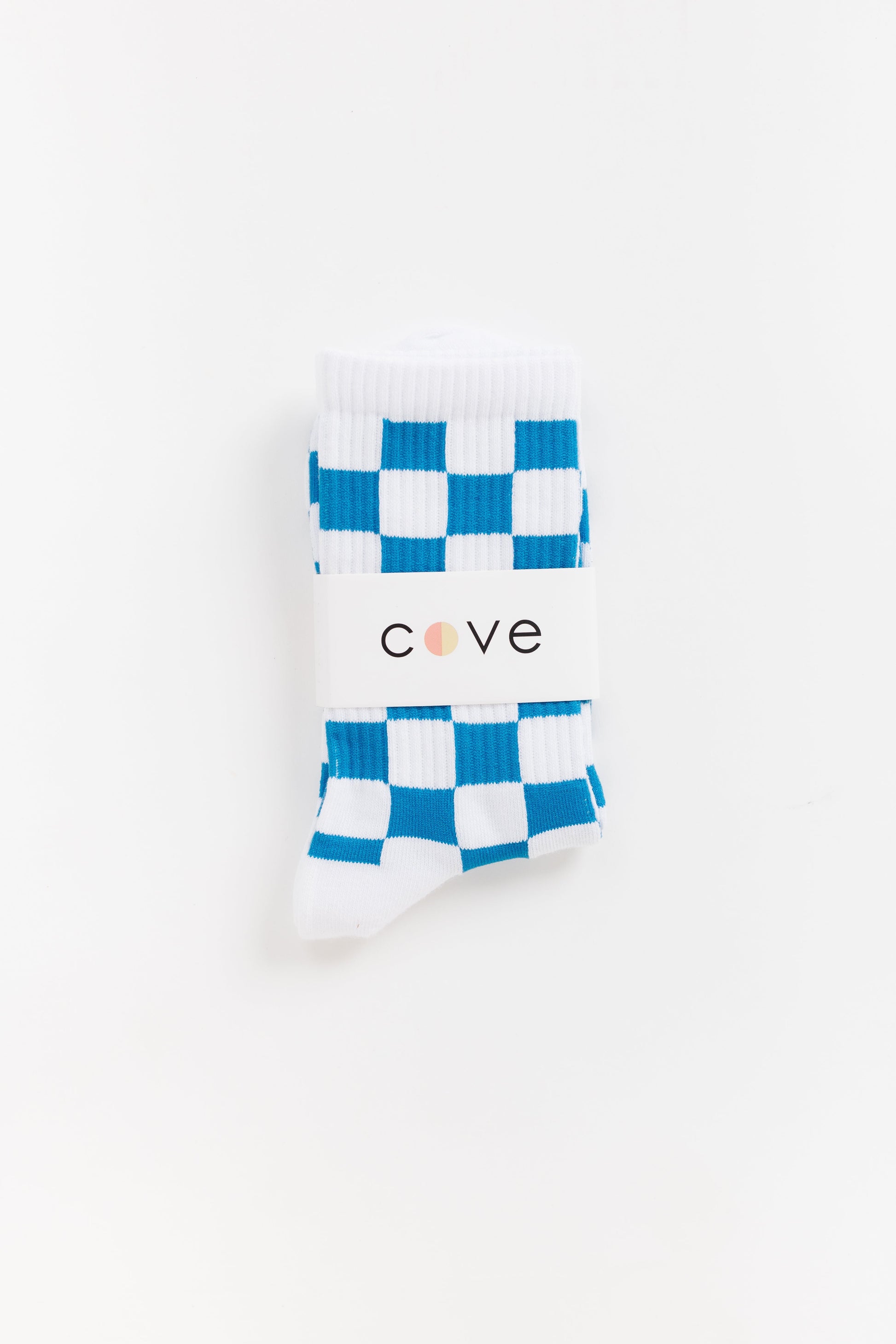Checker Retro Socks WOMEN'S SOCKS Cove Accessories Blue/White OS 