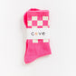 Checker Retro Socks WOMEN'S SOCKS Cove Accessories Bright Pink/Wht OS 