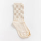 Cove Checker Retro Socks WOMEN'S SOCKS Cove Accessories Tan/White OS 