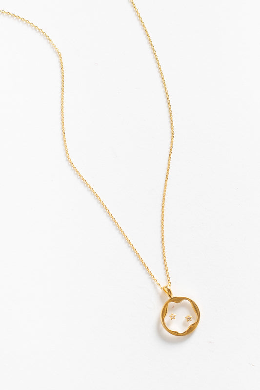 Double Star Necklace WOMEN'S NECKLACE Cove Gold Plated 16"