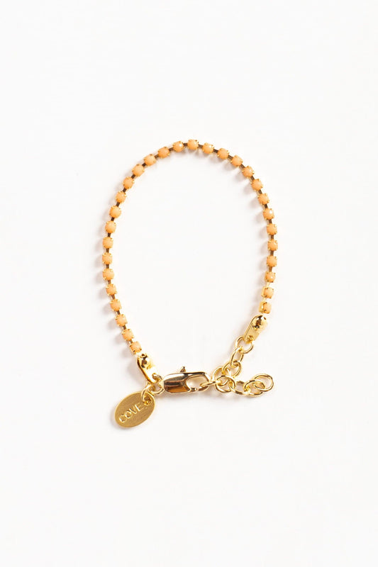 Baby bracelet and child tennis style bracelet with warm color glass beads