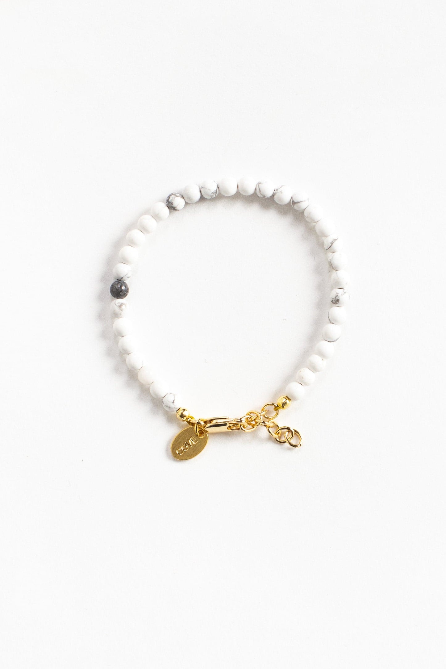 Baby and child bracelet of white and grey beads