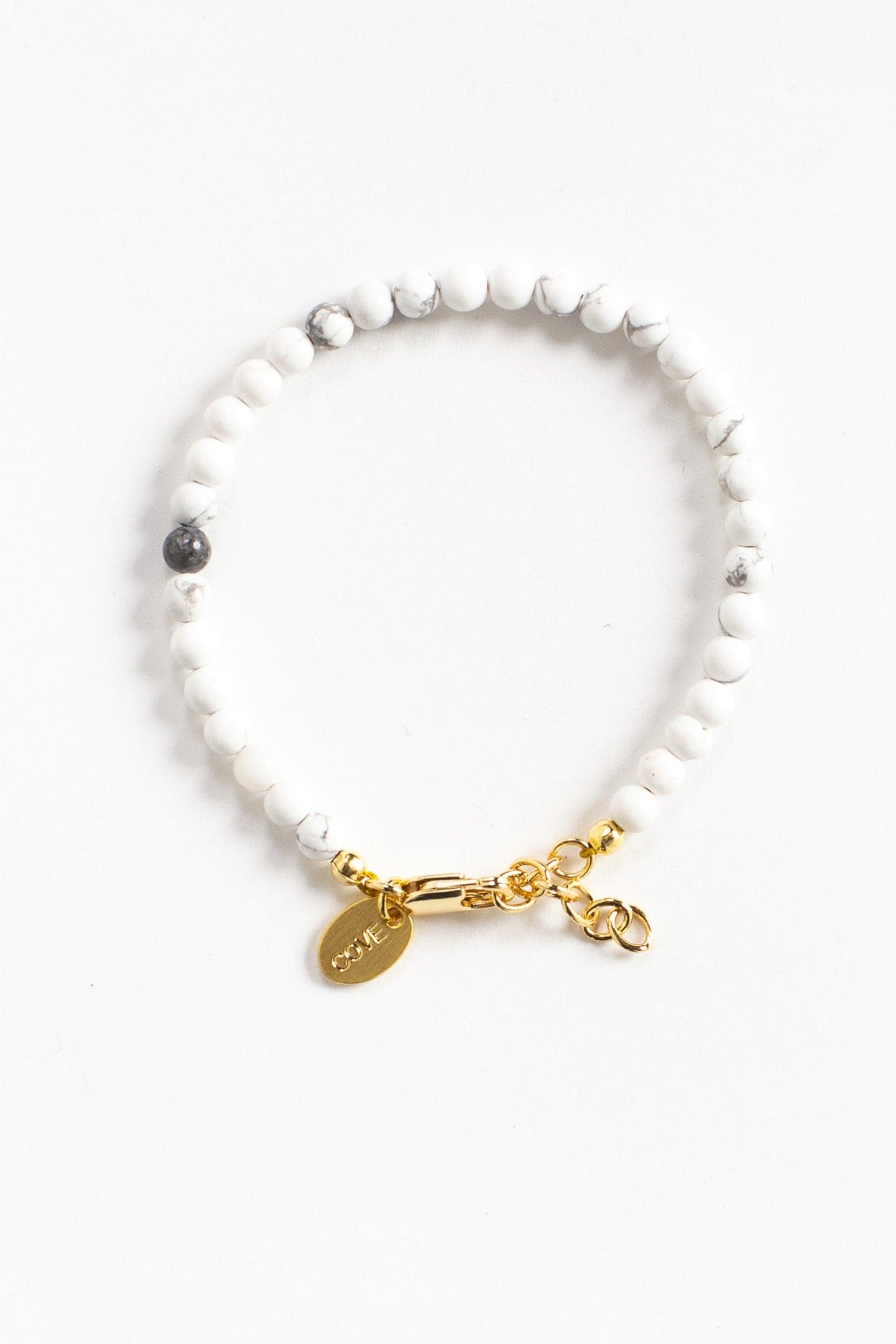 Baby and child bracelet of white and grey beads
