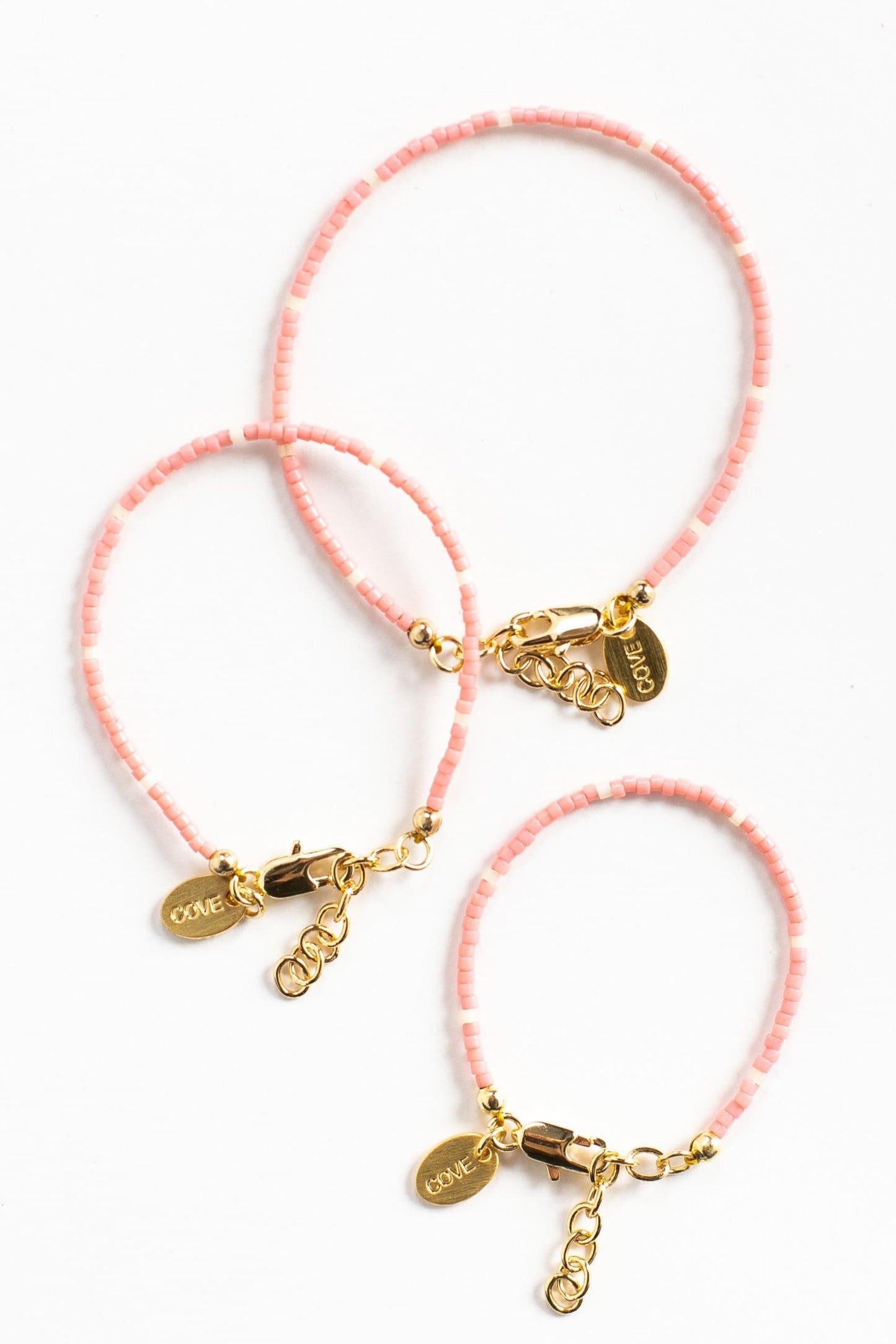 Baby and child pink seed bead bracelet