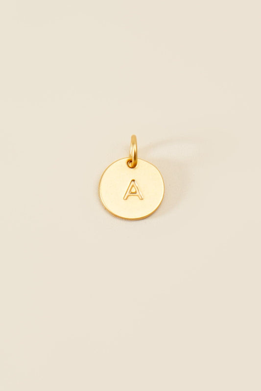 Medium Letter Disk Pendant WOMEN'S JEWELRY Cove Matte Gold A