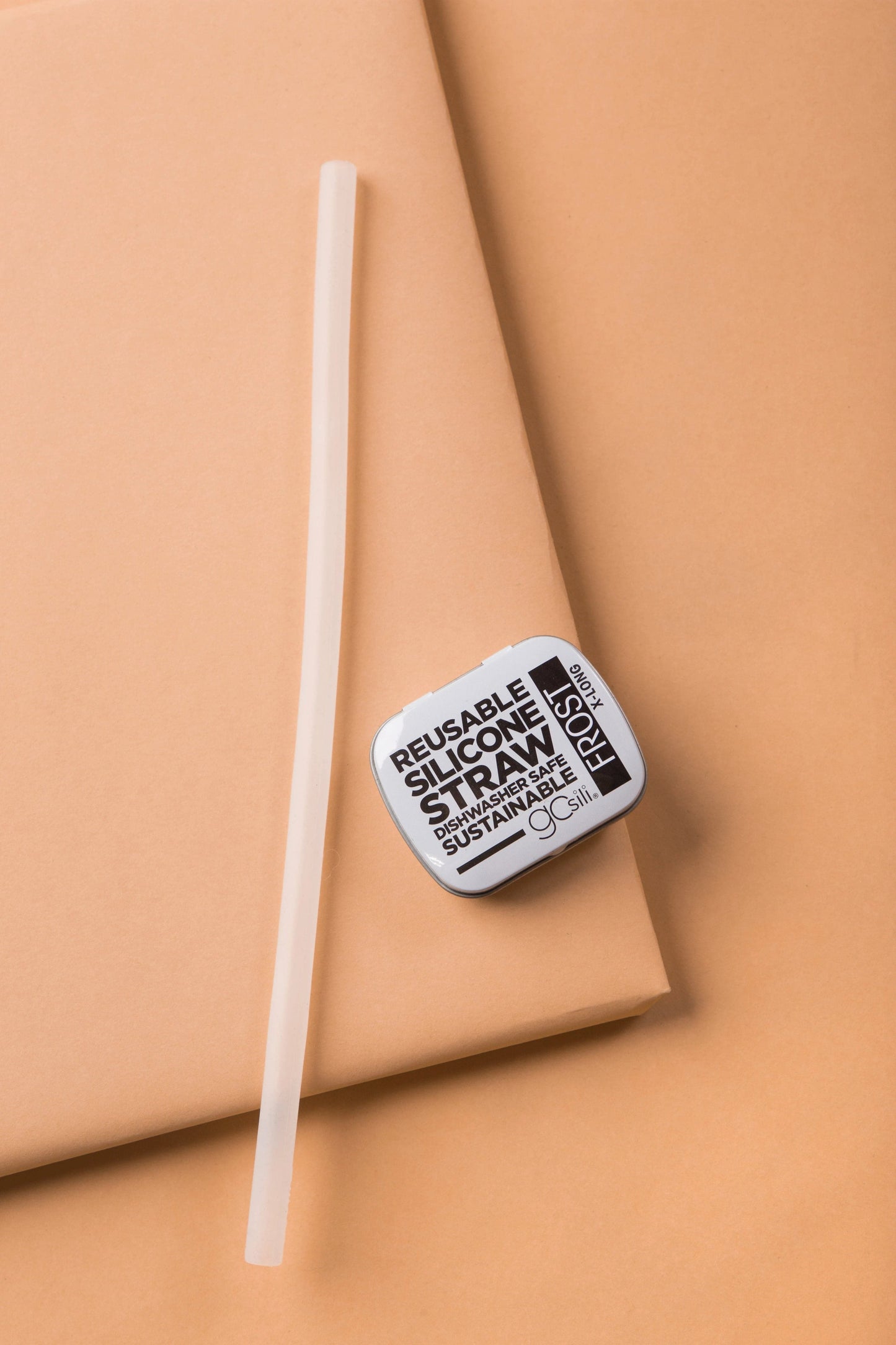 Reusable Silicone Straw HOME GOODS Called to Surf X-Long Frost