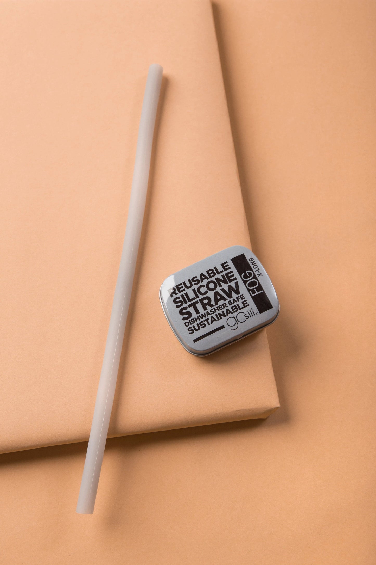 Reusable Silicone Straw HOME GOODS Called to Surf X-Long Fog