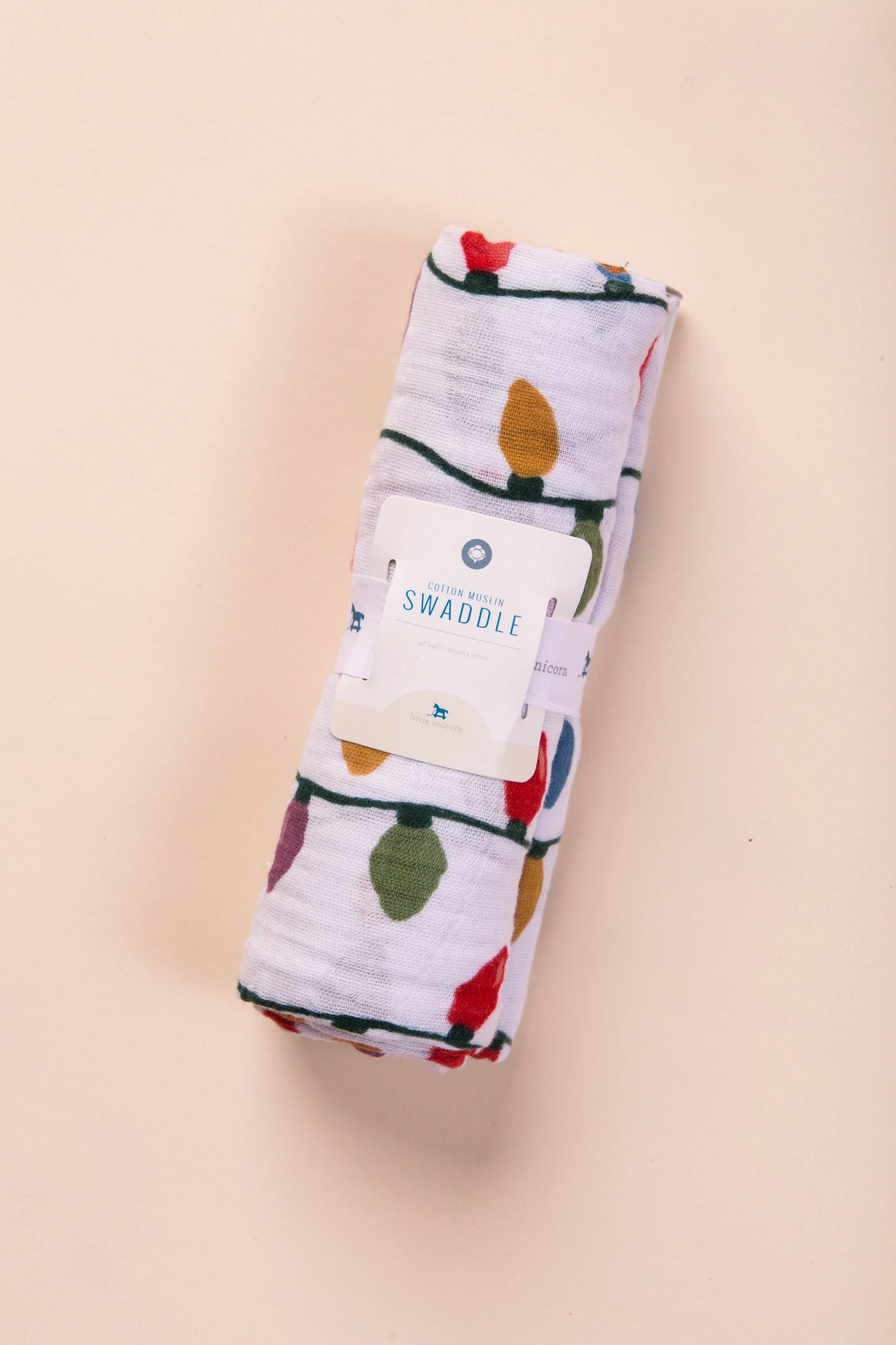 Little Unicorn - Cotton Swaddle - Christmas Bulbs Variable Called to Surf One Size Christmas Bulbs