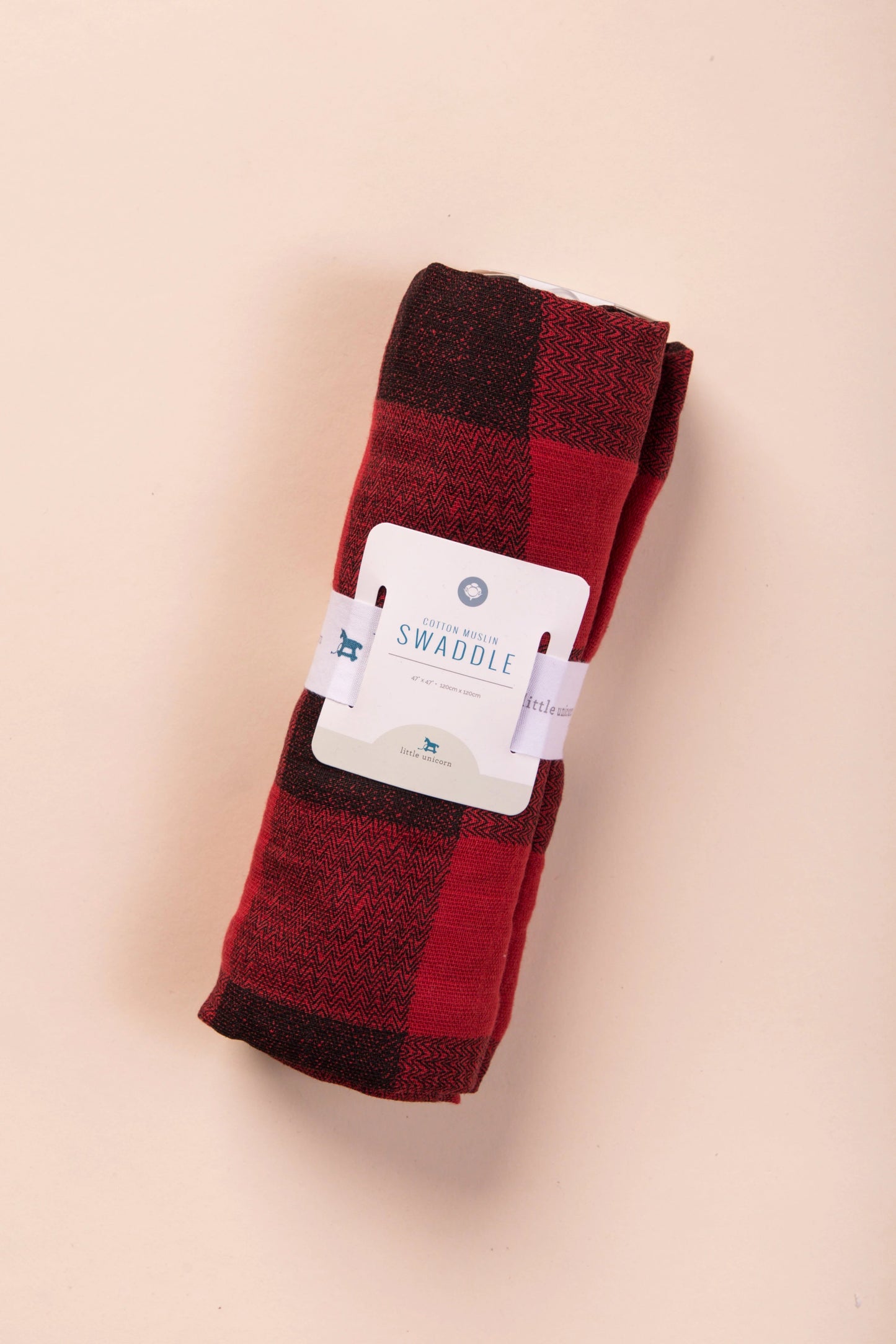 Little Unicorn - Cotton Swaddle - Red Plaid Variable Called to Surf One Size Red