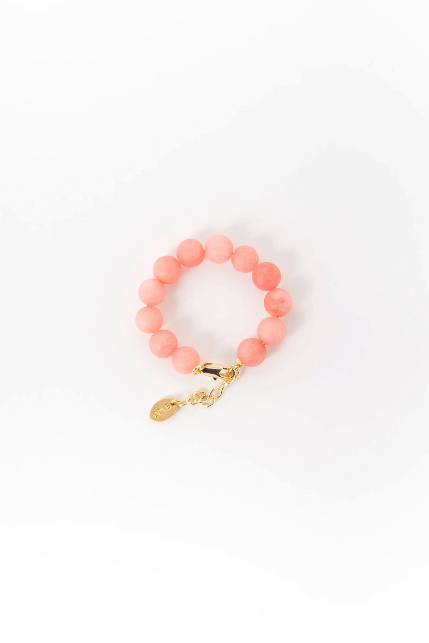 Baby bracelet with matching child's bracelet in large round pink beads