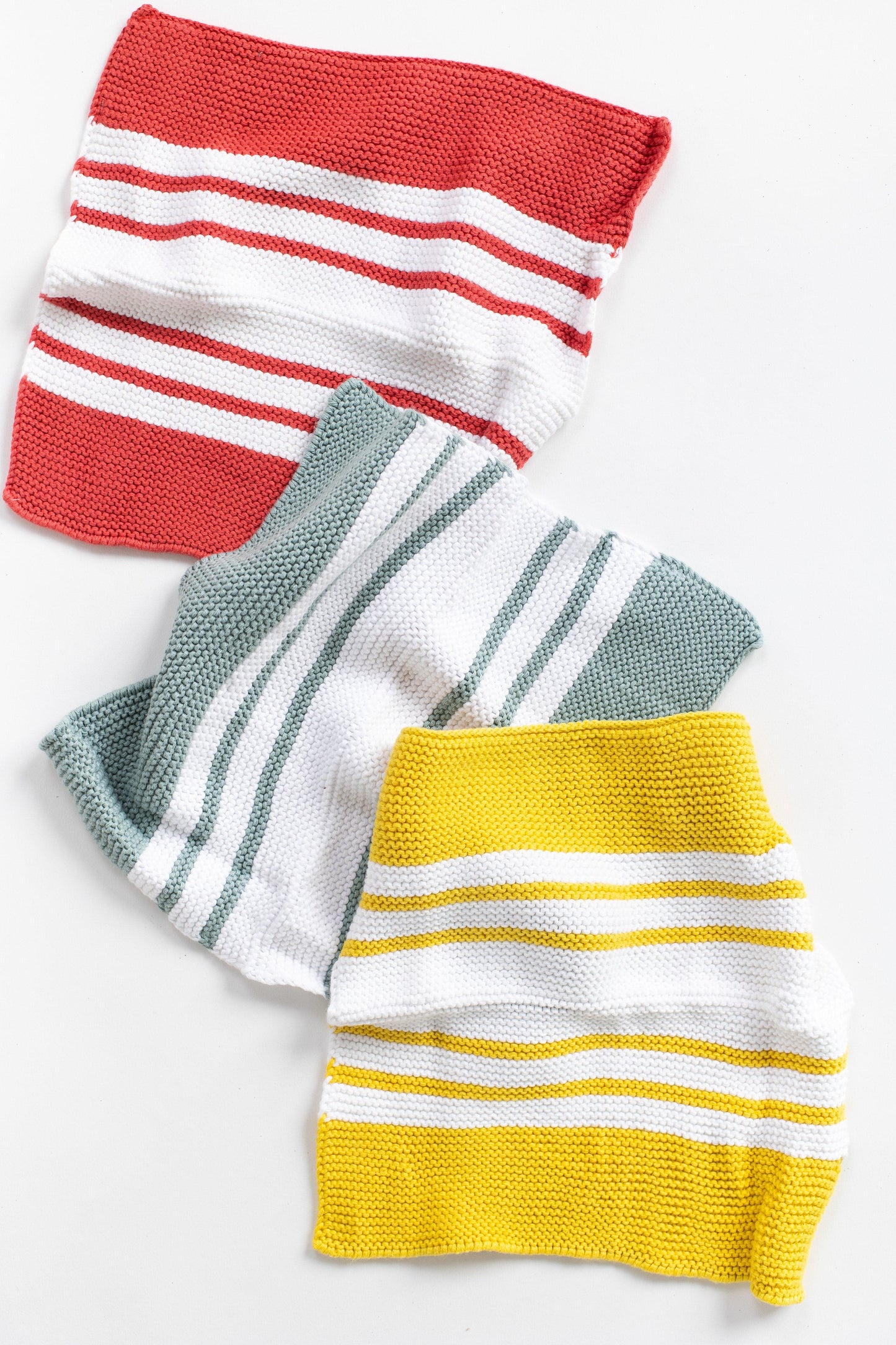 Set of 3 Dishcloths HOME GOODS Creative Co-Op Yel/Red/Blue