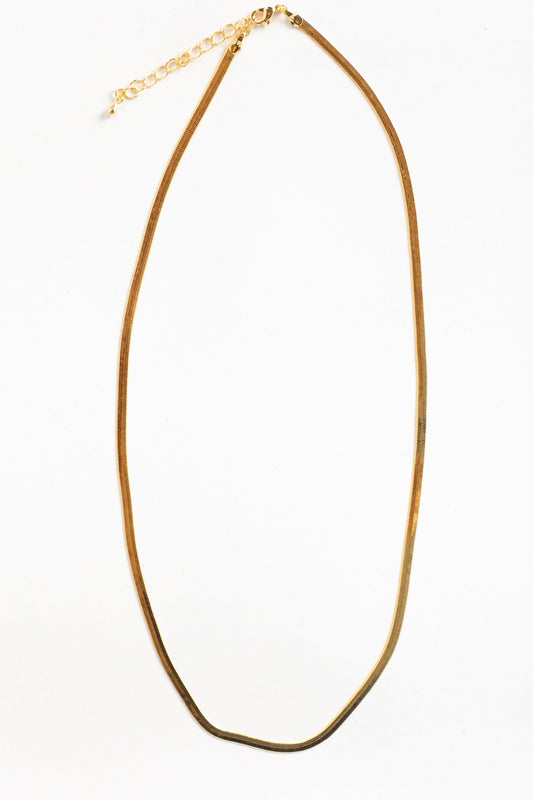 Herringbone Chain WOMEN'S NECKLACE Cove Gold Necklace 16"