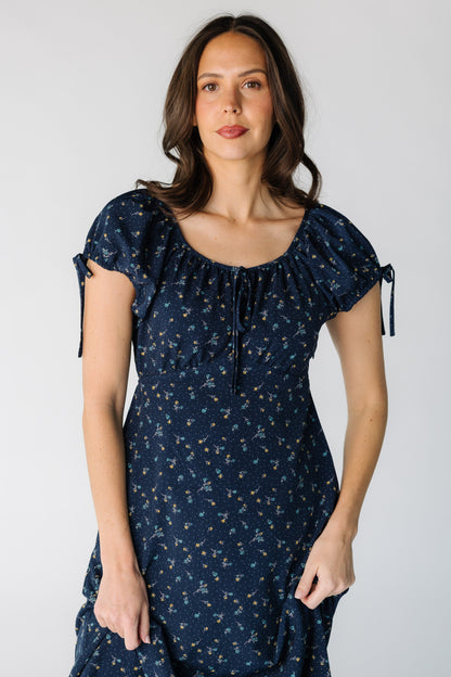 Brass & Roe Alani Dress in navy floral for women and teens.