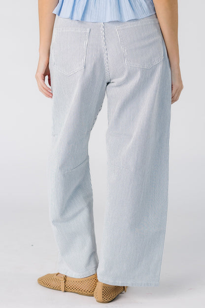 Pinstripe Barrel Jean WOMEN'S DENIM Just Panmaco Inc. 