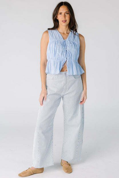 Pinstripe Barrel Jean WOMEN'S DENIM Just Panmaco Inc. Stripe 24 