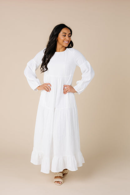 Citrus modest long sleeve maxi dress with lace details