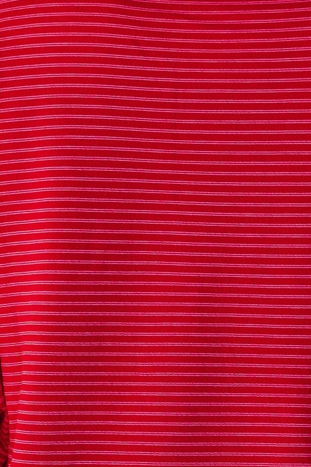 Fabric swatch in red with white double narrow stripe,