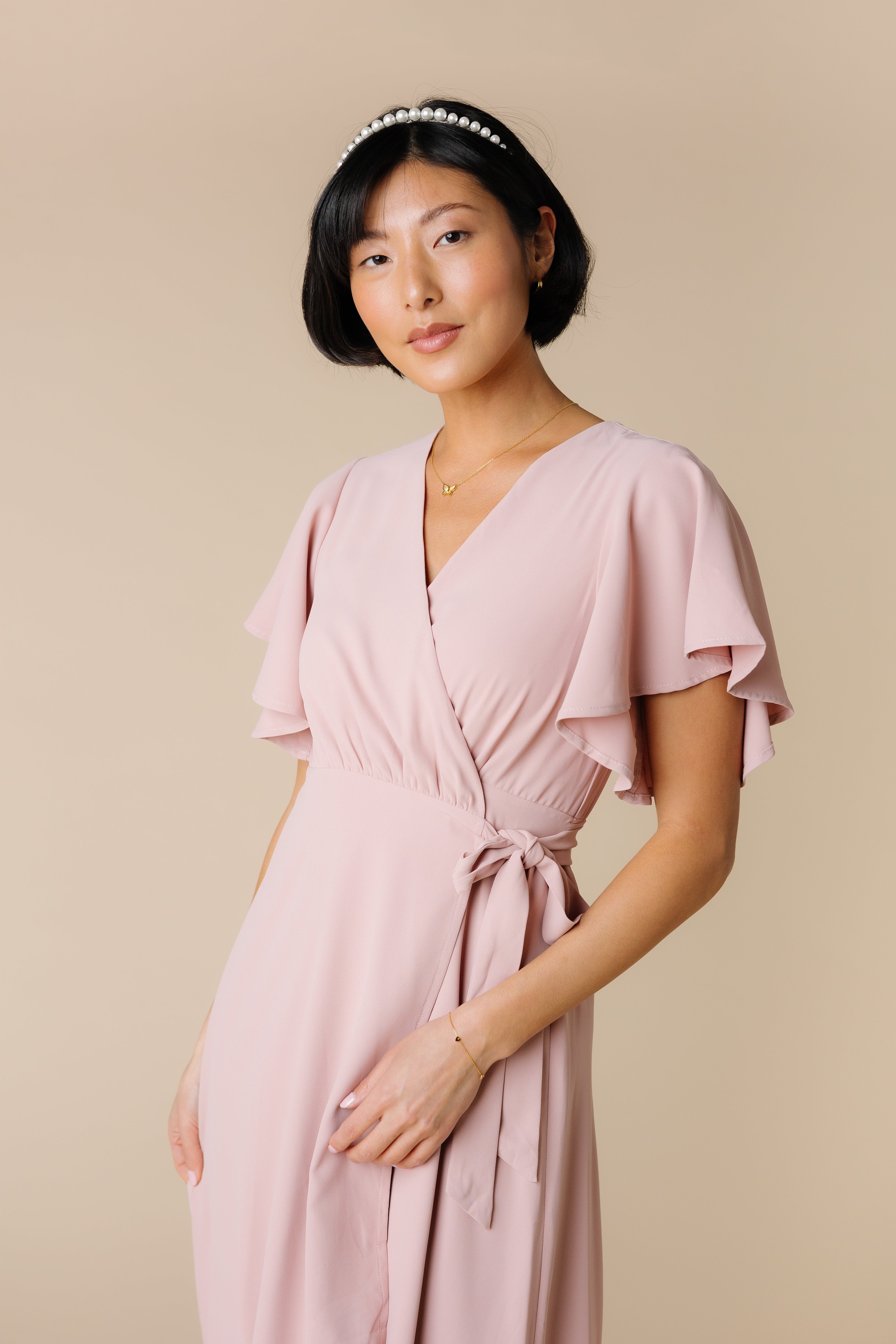 Daphne Tulip Wrap Dress Dusty Pink Called to Surf