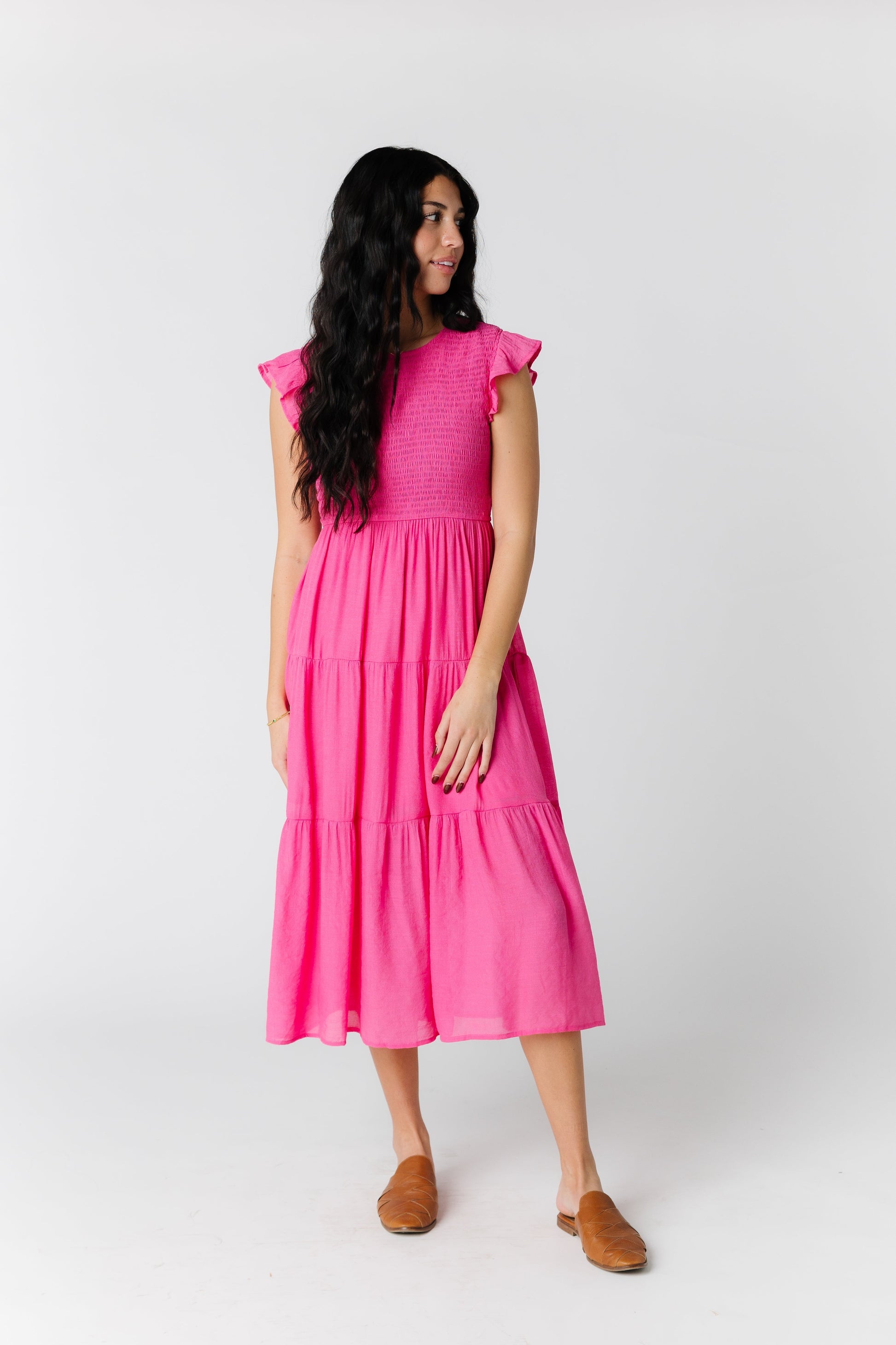 All In Smocked Dress - Light Fuchsia WOMEN'S DRESS Blu Pepper 