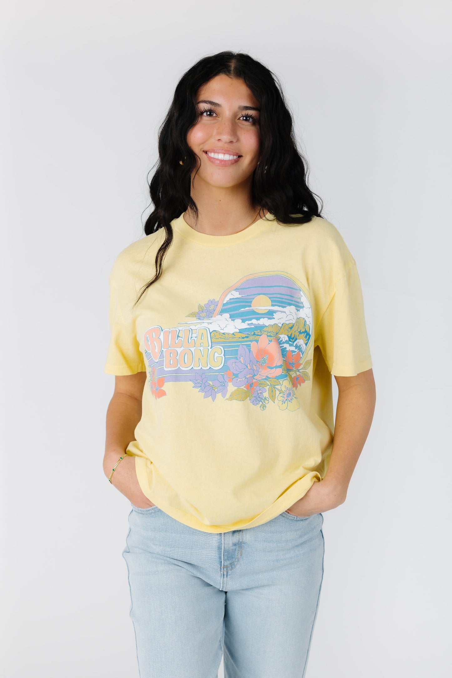 Billabong yellow graphic tee  ABJZT01461