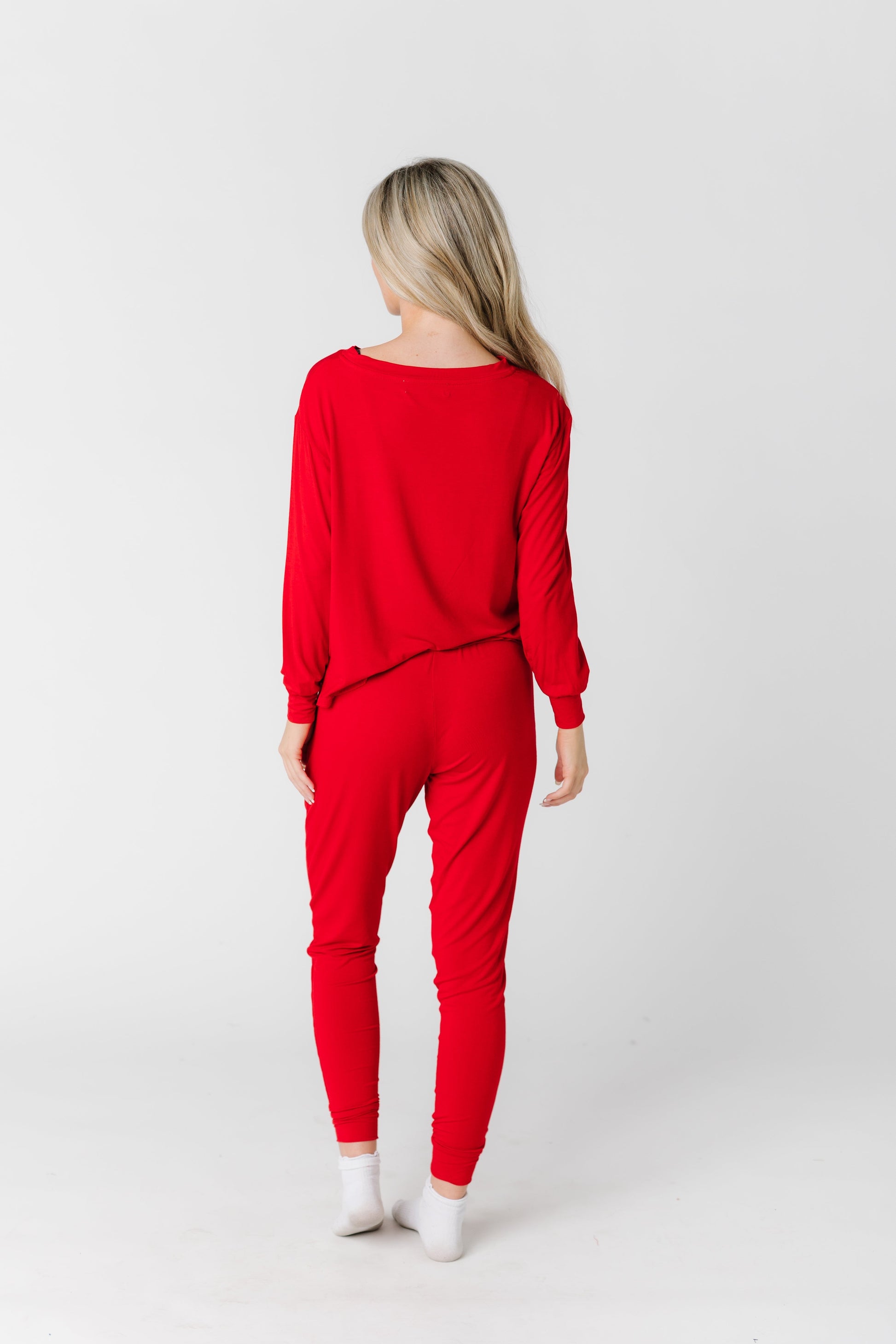 Brass & Roe Luxury Jogger Pajama Set Red / S