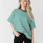 Oversize Stripe T-shirt WOMEN'S T-SHIRT Things Between Ivory/Green L 