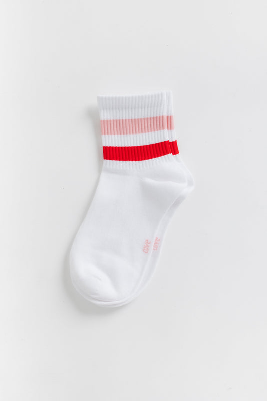 Cove Athletic Quarter Socks WOMEN'S SOCKS Cove Accessories Pink/Red OS 