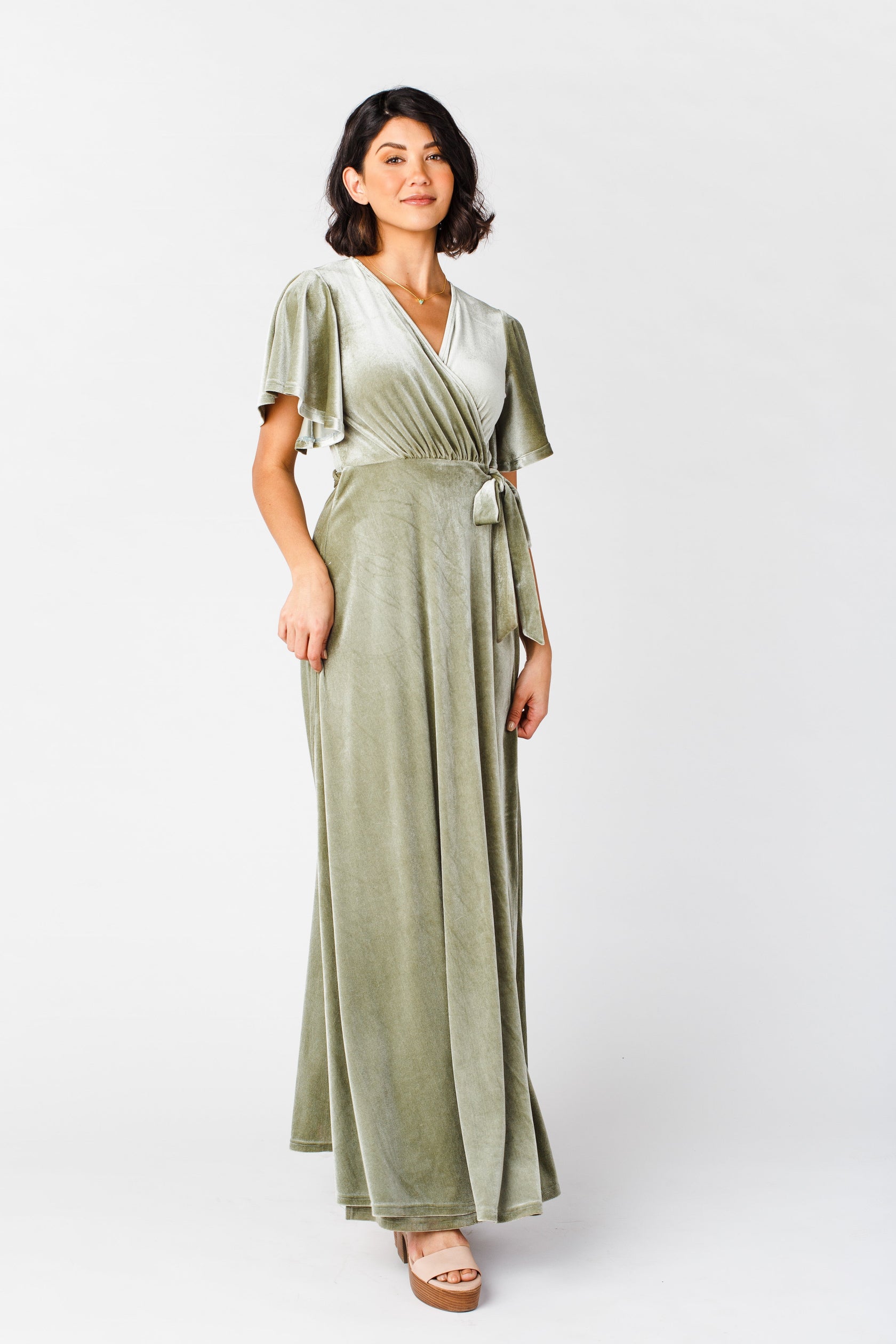 Arbor Velvet Wrap Dress - Sage – Called to Surf