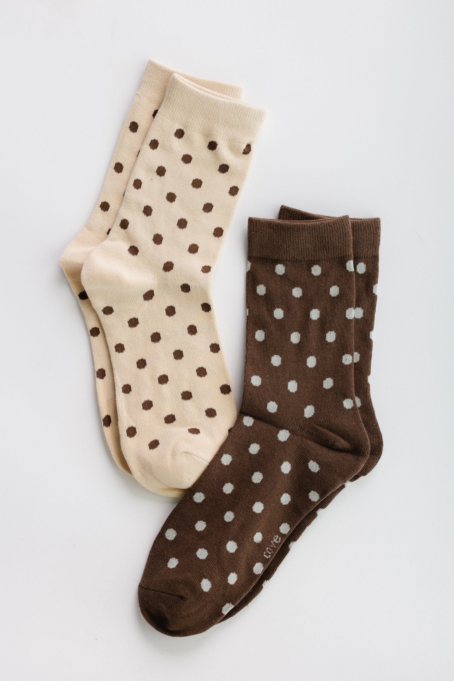 Cove Dot Duo Socks WOMEN'S SOCKS Cove Accessories Brown/Tan OS 