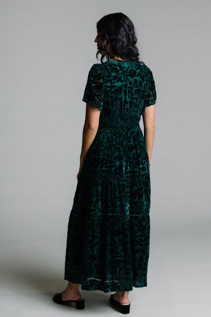 Brass & Roe Emerald Velvet Maxi Dress WOMEN'S DRESS brass & roe 